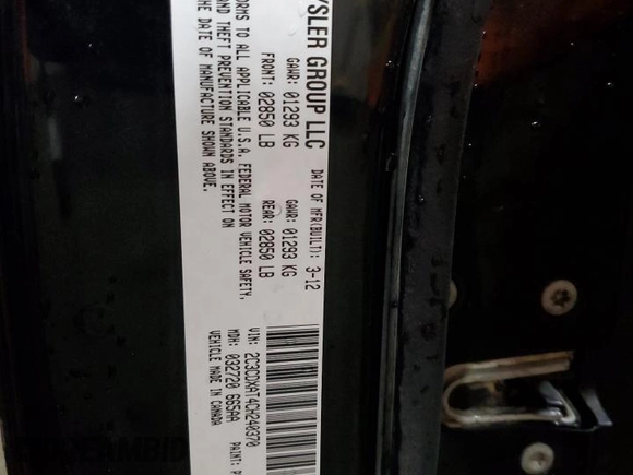 2012 Dodge Charger Police z VIN 2C3CDXAT4CH240370, wystawiony jako Copart lot #58941035 z przebiegiem 140 187 mil mil oraz Szkoda całkowita • Salvage title. Historia ofert i sprzedaży dostępna na DreamBid. Obrazek 13.