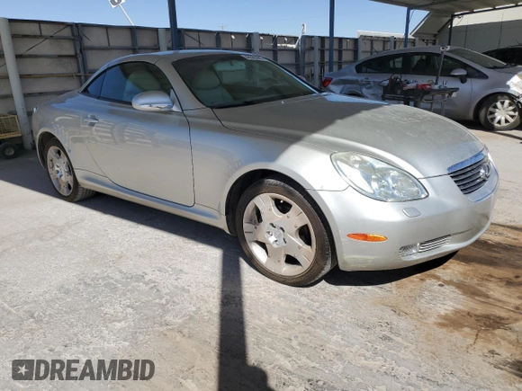2002 Lexus SC 430 z VIN JTHFN48Y920001694, wystawiony jako Copart lot #48385885 z przebiegiem 105 296 mil mil oraz Szkoda całkowita • Salvage title. Historia ofert i sprzedaży dostępna na DreamBid. Obrazek 4.
