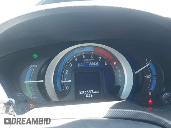 2010 Honda Insight EX with VIN JHMZE2H74AS041533, listed as a IAAI auction lot 42675766 with 203,357 mi miles and . Bid and sale history available at DreamBid. Image 7.