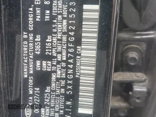 2015 Kia Optima EX с VIN 5XXGN4A76FG421523, выставлен на аукционе Copart как лот 62967455 с пробегом 60 473 миль миль и Чистый • Clean title. История ставок и продаж доступна на DreamBid. Изображение 12.