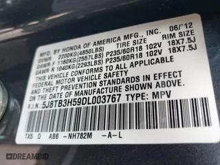 2013 Acura RDX Tech Pkg with VIN 5J8TB3H59DL003767, listed as a IAAI auction lot 41538945 with 104,386 mi miles. Bid and sale history available at carsss.com. Image 9.