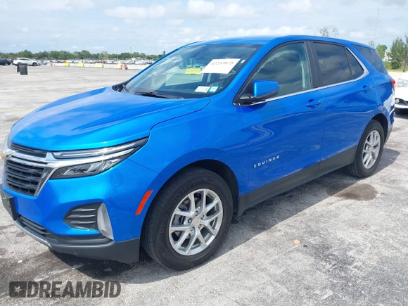 2024 Chevrolet Equinox LT with VIN 3GNAXUEG9RS250203, listed as a IAAI auction lot 42233875 with 26,930 mi miles and . Bid and sale history available at DreamBid. Image 2.