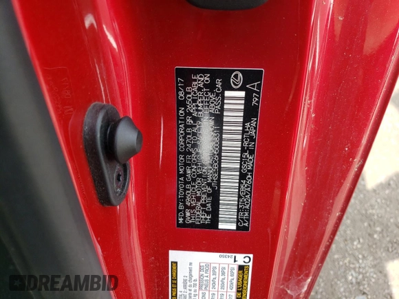 2017 Lexus RC 350 z VIN JTHSE5BC6H5008311, wystawiony jako Copart lot #56206615 z przebiegiem 69 289 mil mil oraz Szkoda całkowita • Salvage title. Historia ofert i sprzedaży dostępna na DreamBid. Obrazek 12.