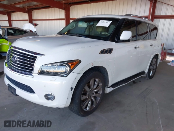 2012 Infiniti QX56 8-passenger with VIN JN8AZ2ND0C9715396, listed as a IAAI auction lot 41267602 with 206,630 mi miles and . Bid and sale history available at DreamBid. Image 21.