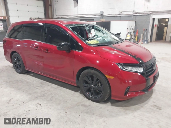 2023 Honda Odyssey Sport z VIN 5FNRL6H75PB054893, wystawiony jako IAAI lot #41984321 z przebiegiem 17 383 mil mil oraz . Historia ofert i sprzedaży dostępna na DreamBid. Obrazek 1.