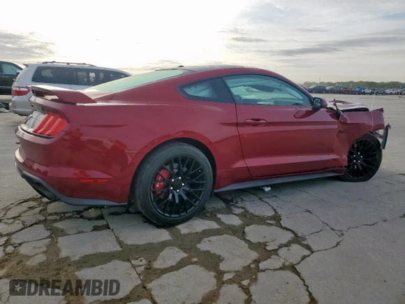 2019 Ford Mustang GT with VIN 1FA6P8CFXK5105693, listed as a Copart auction lot 50537475 with 69,543 mi miles and Salvage Title. Bid and sale history available at carsss.com. Image 3.
