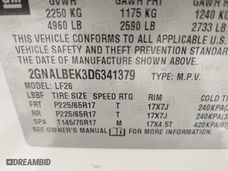 2013 Chevrolet Equinox LS with VIN 2GNALBEK3D6341379, listed as a IAAI auction lot 41713945 with 79,050 mi miles. Bid and sale history available at carsss.com. Image 9.