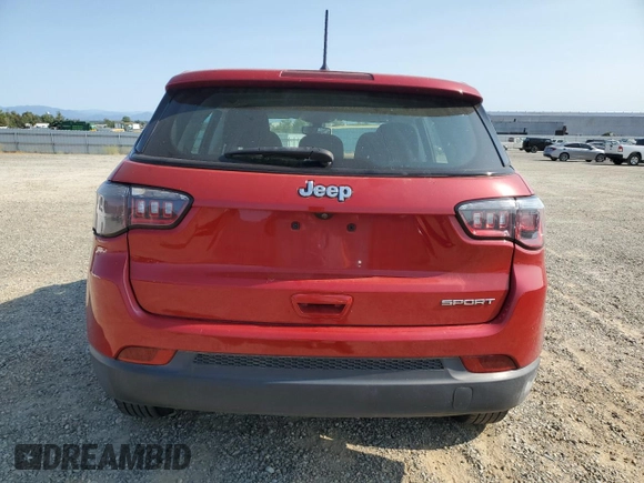 2018 Jeep Compass Sport with VIN 3C4NJCAB8JT420484, listed as a Copart auction lot 59335635 with 64,352 mi miles and Salvage title. Bid and sale history available at DreamBid. Image 6.