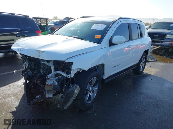 2016 Jeep Compass High Altitude Edition with VIN 1C4NJDEB8GD546245, listed as a IAAI auction lot 41557037 with 116,672 mi miles. Bid and sale history available at carsss.com. Image 2.