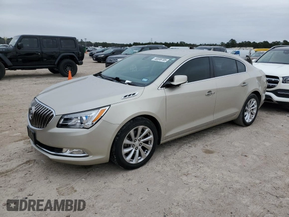 2014 Buick LaCrosse Leather with VIN 1G4GB5G38EF179197, listed as a Copart auction lot 46599705 with 108,981 mi miles and Salvage Title. Bid and sale history available at DreamBid. Image 1.