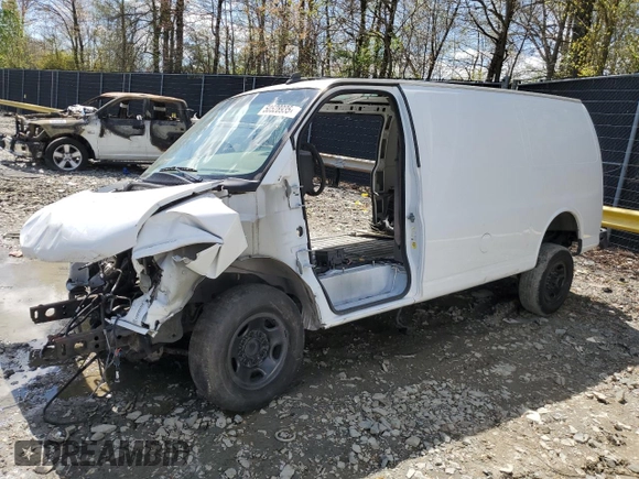 2018 Chevrolet Express Cargo Van with VIN 1GCWGAFP2J1344554, listed as a Copart auction lot 50528935 with 0 mi miles and Salvage Title. Bid and sale history available at carsss.com. Image 1.