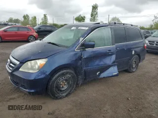 2005 Honda Odyssey EX-L z VIN 5FNRL38685B509903, wystawiony jako Copart lot #58211175 z przebiegiem Nie podano mil oraz Szkoda całkowita • Salvage title. Historia ofert i sprzedaży dostępna na DreamBid. Obrazek 1.