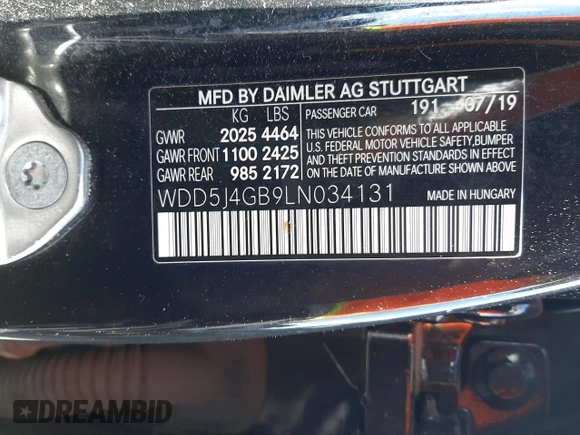 2020 Mercedes-Benz CLA 250 z VIN WDD5J4GB9LN034131, wystawiony jako Copart lot #50998265 z przebiegiem 92 658 mil mil oraz Szkoda całkowita • Salvage title. Historia ofert i sprzedaży dostępna na DreamBid. Obrazek 13.
