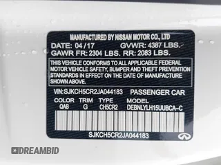 2018 Infiniti QX30 Luxury с VIN SJKCH5CR2JA044183, выставлен на аукционе IAAI как лот 42271372 с пробегом 58 310 миль миль и . История ставок и продаж доступна на DreamBid. Изображение 9.