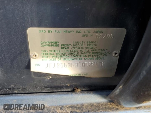 2007 Subaru Forester X with VIN JF1SG63637G722478, listed as a Copart auction lot 43606445 with 218,647 mi miles and Salvage Title. Bid and sale history available at carsss.com. Image 15.
