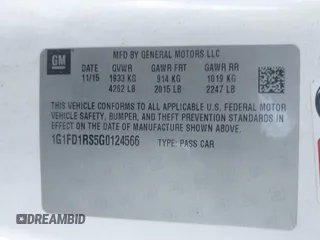2016 Chevrolet Camaro 2LT z VIN 1G1FD1RS5G0124566, wystawiony jako IAAI lot #41691391 z przebiegiem 62 726 mil mil oraz . Historia ofert i sprzedaży dostępna na DreamBid. Obrazek 9.