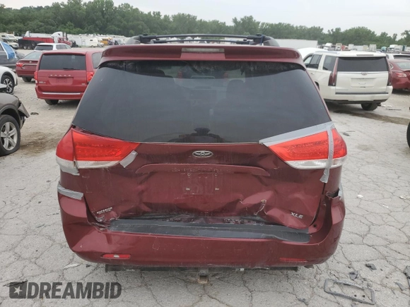 2011 Toyota Sienna XLE AAS with VIN 5TDYK3DC1BS140593, listed as a Copart auction lot 60745595 with 447,394 mi miles and Salvage title. Bid and sale history available at DreamBid. Image 6.