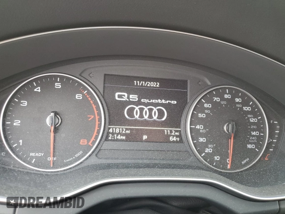 2018 Audi Q5 Premium with VIN WA1ANAFY6J2097892, listed as a Copart auction lot 60446972 with 41,812 mi miles. Bid and sale history available at carsss.com. Image 8.