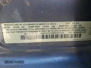 2008 Volkswagen Jetta GLI z VIN 3VWDJ71KX8M006725, wystawiony jako Copart lot #58665965 z przebiegiem 182 427 mil mil oraz Tytuł czysty. Historia ofert i sprzedaży dostępna na DreamBid. Obrazek 13.
