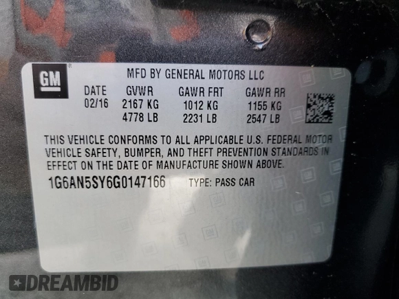 2016 Cadillac ATS-V z VIN 1G6AN5SY6G0147166, wystawiony jako Copart lot #68414222 z przebiegiem 35 773 mil mil oraz . Historia ofert i sprzedaży dostępna na DreamBid. Obrazek 12.