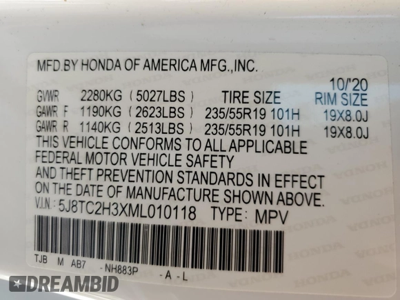2021 Acura RDX with VIN 5J8TC2H3XML010118, listed as a Copart auction lot 61527964 with 0 mi miles and Salvage Title. Bid and sale history available at carsss.com. Image 14.