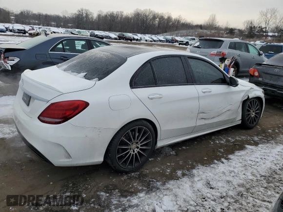 2016 Mercedes-Benz C 450 AMG with VIN 55SWF6EB5GU110266, listed as a Copart auction lot 43308835 with 42,148 mi miles and Salvage title. Bid and sale history available at DreamBid. Image 3.