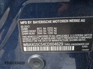 2012 BMW 5 Series 528i z VIN WBAXG5C54CDX04629, wystawiony jako IAAI lot #42360312 z przebiegiem 131 603 mil mil oraz . Historia ofert i sprzedaży dostępna na DreamBid. Obrazek 9.