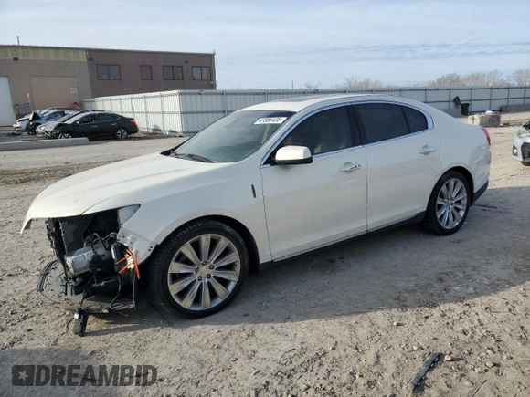 2013 Lincoln MKS EcoBoost with VIN 1LNHL9FT5DG610582, listed as a Copart auction lot 47366435 with 145,038 mi miles and Salvage title. Bid and sale history available at DreamBid. Image 1.