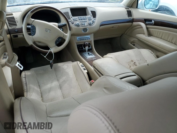 2005 Infiniti Q45 z VIN JNKBF01A45M101796, wystawiony jako Copart lot #74363984 z przebiegiem Nie podano mil oraz Nie do naprawy • Non repairable. Historia ofert i sprzedaży dostępna na DreamBid. Obrazek 8.