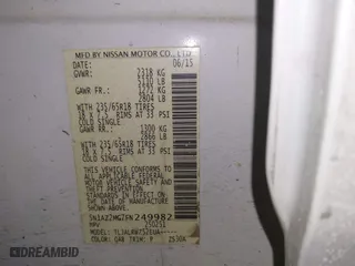 2015 Nissan Murano S with VIN 5N1AZ2MG7FN249982, listed as a IAAI auction lot 41632817 with 112,025 mi miles. Bid and sale history available at carsss.com. Image 9.