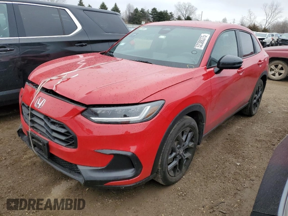 2024 Honda HR-V Sport with VIN 3CZRZ2H59RM763213, listed as a Copart auction lot 52388375 with 65,860 mi miles and Salvage title. Bid and sale history available at DreamBid. Image 1.