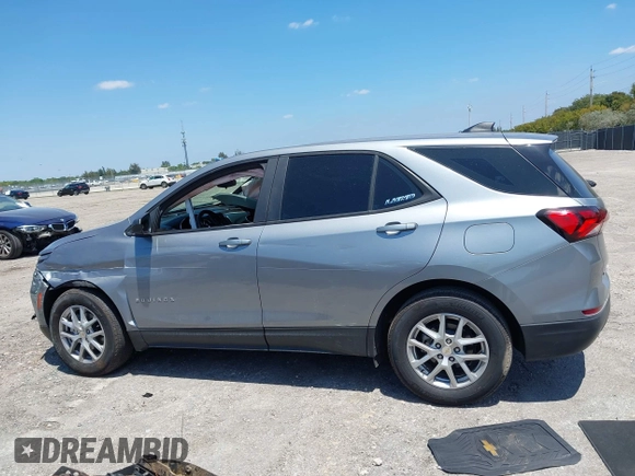2024 Chevrolet Equinox LS with VIN 3GNAXHEG9RL168375, listed as a IAAI auction lot 42056222 with 8,615 mi miles and . Bid and sale history available at DreamBid. Image 14.