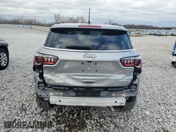 2022 Jeep Compass Altitude with VIN 3C4NJDBB5NT231527, listed as a Copart auction lot 80026874 with 15,664 mi miles and Non Repairable. Bid and sale history available at carsss.com. Image 6.