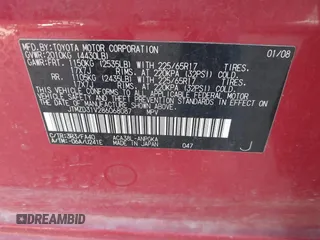 2008 Toyota RAV4 Ltd with VIN JTMZD31V286068087, listed as a IAAI auction lot 41789694 with 142,950 mi miles. Bid and sale history available at carsss.com. Image 9.