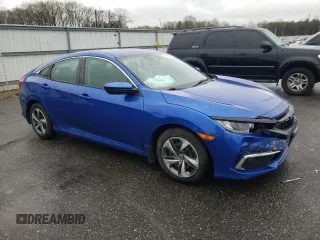 2020 Honda Civic LX with VIN 19XFC2F69LE216160, listed as a Copart auction lot 51995595 with 62,566 mi miles and Salvage Title. Bid and sale history available at DreamBid. Image 4.