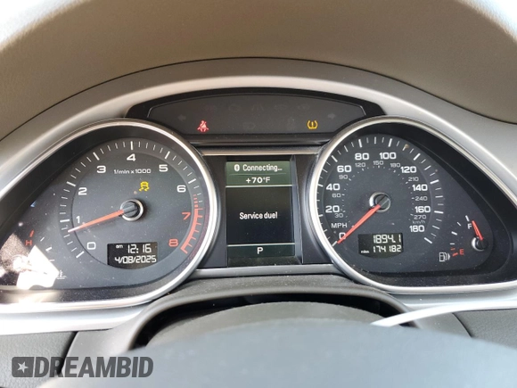 2012 Audi Q7 Premium Plus with VIN WA1LGAFE2CD005256, listed as a Copart auction lot 52233385 with 174,182 mi miles and Salvage title. Bid and sale history available at DreamBid. Image 9.