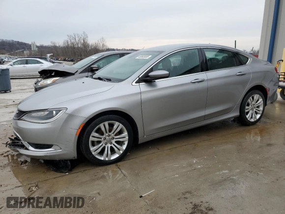 2015 Chrysler 200 Limited with VIN 1C3CCCAB3FN756301, listed as a Copart auction lot 45863855 with 125,190 mi miles and Salvage Title. Bid and sale history available at carsss.com. Image 1.