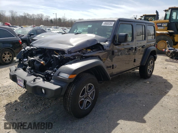 2022 Jeep Wrangler Unlimited Willys Sport with VIN 1C4HJXDM8NW276565, listed as a Copart auction lot 49680384 with Not provided miles and Salvage title. Bid and sale history available at DreamBid. Image 1.
