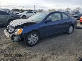 2002 Honda Civic EX with VIN 1HGEM21932L050073, listed as a Copart auction lot 45795395 with 218,168 mi miles and Salvage Title. Bid and sale history available at carsss.com. Image 1.