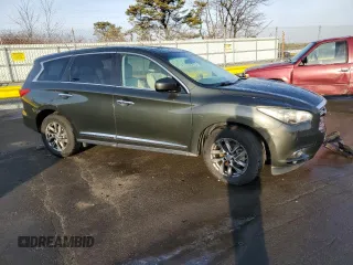 2013 Infiniti JX35 with VIN 5N1AL0MM9DC304341, listed as a Copart auction lot 43156525 with 32,577 mi miles and Salvage Title. Bid and sale history available at carsss.com. Image 4.