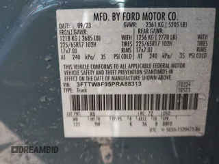 2023 Ford Maverick XL с VIN 3FTTW8F95PRA88313, выставлен на аукционе IAAI как лот 42633293 с пробегом 27 342 миль миль и . История ставок и продаж доступна на DreamBid. Изображение 9.