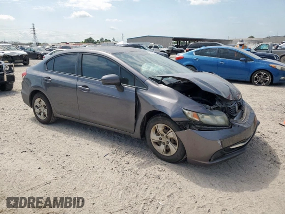 2015 Honda Civic LX with VIN 2HGFB2F54FH547491, listed as a Copart auction lot 57785885 with 161,682 mi miles and Salvage title. Bid and sale history available at DreamBid. Image 4.