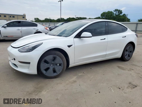 2023 Tesla Model 3 with VIN 5YJ3E1EA3PF562251, listed as a Copart auction lot 58293355 with 16,283 mi miles and Salvage title. Bid and sale history available at DreamBid. Image 1.