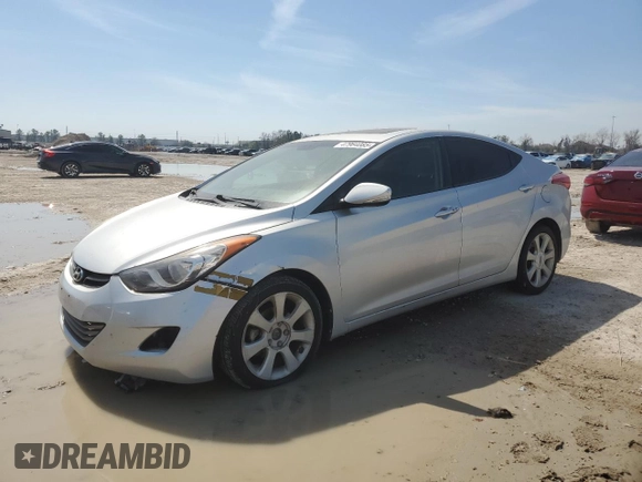 2013 Hyundai Elantra Limited with VIN KMHDH4AE4DU556768, listed as a Copart auction lot 47964085 with 180,594 mi miles and Clean Title. Bid and sale history available at carsss.com. Image 1.