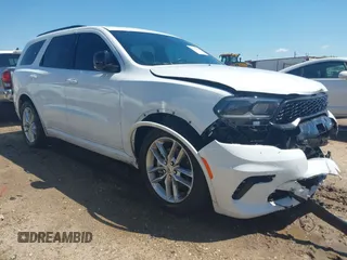 2024 Dodge Durango GT Plus with VIN 1C4RDHDG7RC136106, listed as a IAAI auction lot 41862218 with 27,023 mi miles and . Bid and sale history available at DreamBid. Image 1.