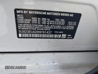 2024 BMW X5 xDrive40i z VIN 5UX23EU02R9T61437, wystawiony jako IAAI lot #41921905 z przebiegiem 19 178 mil mil oraz . Historia ofert i sprzedaży dostępna na DreamBid. Obrazek 9.