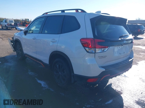 2023 Subaru Forester Sport with VIN JF2SKAJC7PH477135, listed as a IAAI auction lot 41265315 with 13,065 mi miles. Bid and sale history available at carsss.com. Image 3.