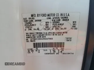 2004 Ford F-150 STX с VIN 1FTRX12W44NA47003, выставлен на аукционе Copart как лот 61133075 с пробегом 258 417 миль миль и Списание • Salvage title. История ставок и продаж доступна на DreamBid. Изображение 12.