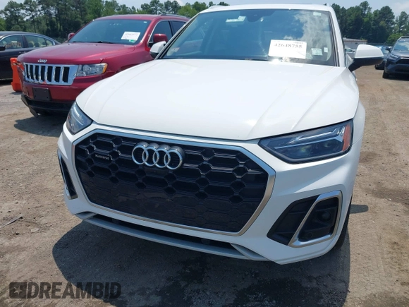 2023 Audi Q5 S line Premium Plus with VIN WA1EAAFY5P2102019, listed as a IAAI auction lot 42648755 with 49,823 mi miles and . Bid and sale history available at DreamBid. Image 6.