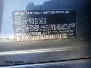 2019 BMW 4 Series 430i xDrive with VIN WBA4J3C53KBL09179, listed as a Copart auction lot 86063564 with 66,770 mi miles and Salvage Title. Bid and sale history available at DreamBid. Image 12.